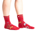 Another lifestyle shot, showing the socks from the front and slightly angled.