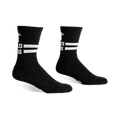 Flat lay of the white Bad Ass Athletic Ribbed socks.