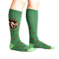 Lifestyle photo showcasing the 'S'more Where That Came From' socks on a person's legs, highlighting their fit and design.