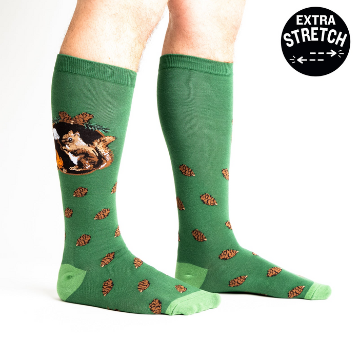 Lifestyle photo showcasing the 'S'more Where That Came From' socks on a person's legs, highlighting their fit and design.