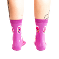 Back view of a person wearing the 'Feeling Bubbly' socks, showcasing the design on the back of the socks.