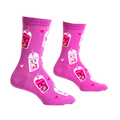 A different angled view of the 'Feeling Bubbly' socks, showcasing the design on the socks.