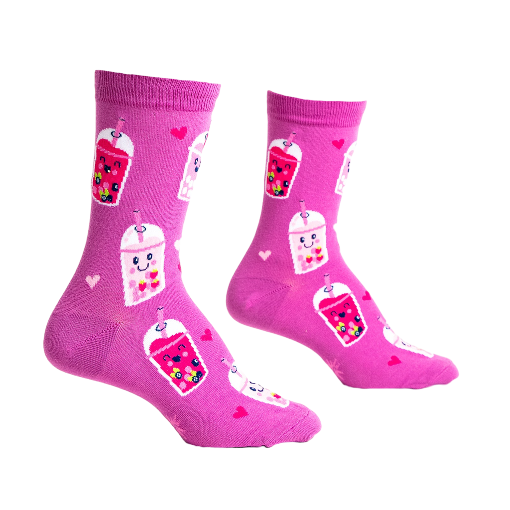 A different angled view of the 'Feeling Bubbly' socks, showcasing the design on the socks.