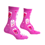 A different angled view of the 'Feeling Bubbly' socks, showcasing the design on the socks.
