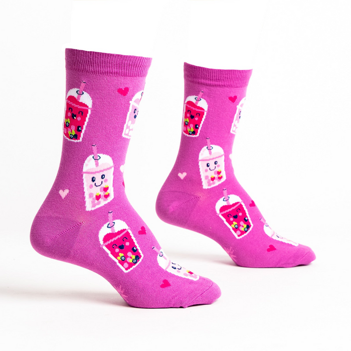 A different angled view of the 'Feeling Bubbly' socks, showcasing the design on the socks.