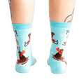 Back view of Powder Hound socks on a person's legs.