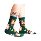 Lifestyle shot showing the socks on a person's legs.