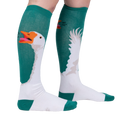 Lifestyle shot showing Honk! socks on a person's legs, highlighting the design and fit.