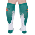 Back view of Honk! socks showcasing the full goose wing design on both socks.