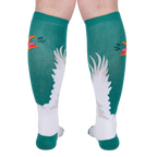 Back view of Honk! socks showcasing the full goose wing design on both socks.