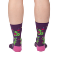 Lifestyle shot showing the socks on a person's legs, showcasing how they look when worn.