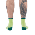 Back view of the Plant Lover socks on a person's legs.