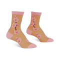 cherry blossoms  cherry blossom themed womens beige novelty crew socks