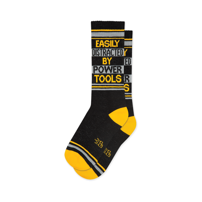 Black crew socks with 