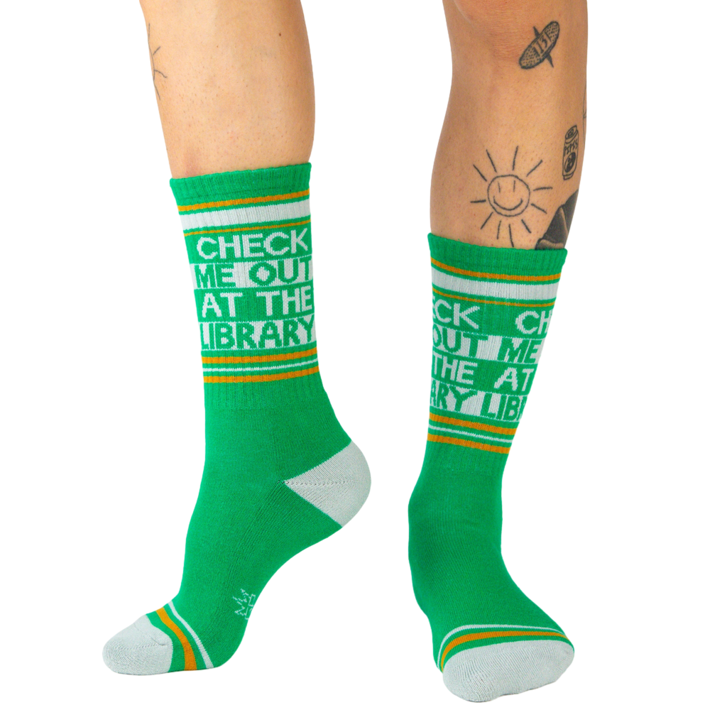 Lifestyle shot showing the socks on a person's legs.