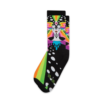 crewxl multicolored star pattern socks with neon shapes. for men and women.   