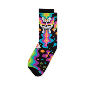 eye of the doomed psychedelic  themed mens & womens unisex black novelty crew^xl socks