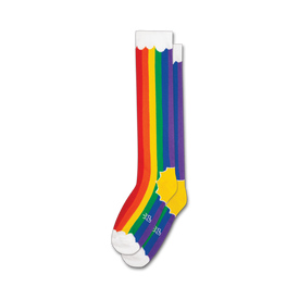 rainbow clouds knee high socks for men and women, pride  