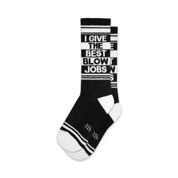 i give the best blow jobs inappropriate themed mens & womens unisex black novelty crew^xl socks