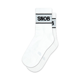 snob funny themed mens & womens unisex white novelty quarter socks