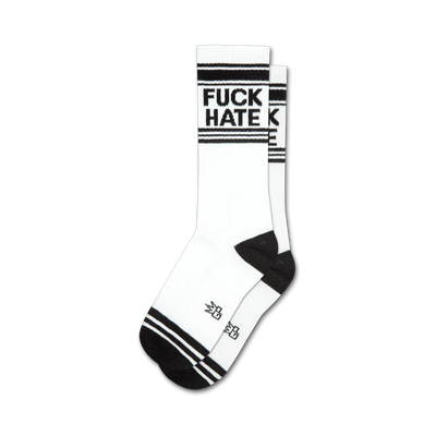 fuck hate statement socks crew length for men and women.  