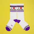 Lifestyle shot of the socks being worn.