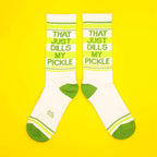 Another flat lay of the socks, showcasing the full design on a bright yellow background. [lf]