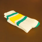 Close-up detail shot of the Carol sock's fabric and stitching. [lf]