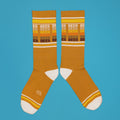 Close up of the sock's heel and toe showing the fabric texture. [lf]