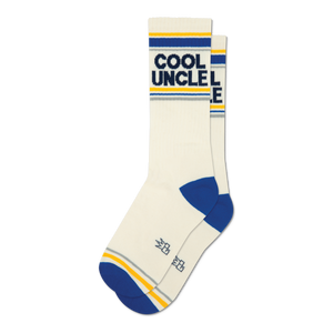 Pair of cream crew socks with 
