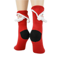 Back view of the Santa 3D socks, showcasing the black heel and toe.