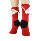 Back view of the Santa 3D socks, showcasing the black heel and toe.