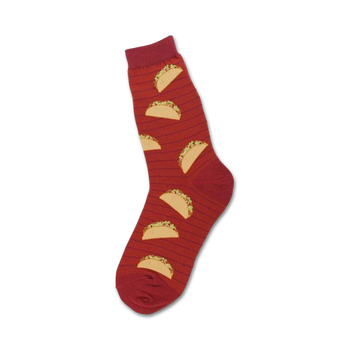 taco taco themed womens red novelty crew socks
