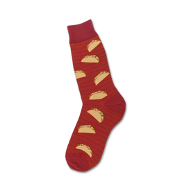 taco taco themed mens red novelty crew socks
