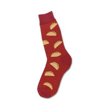 taco taco themed mens red novelty crew socks