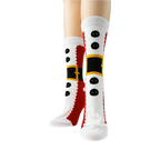 Close-up shot of a pair of Santa Suit socks, emphasizing the design details.
