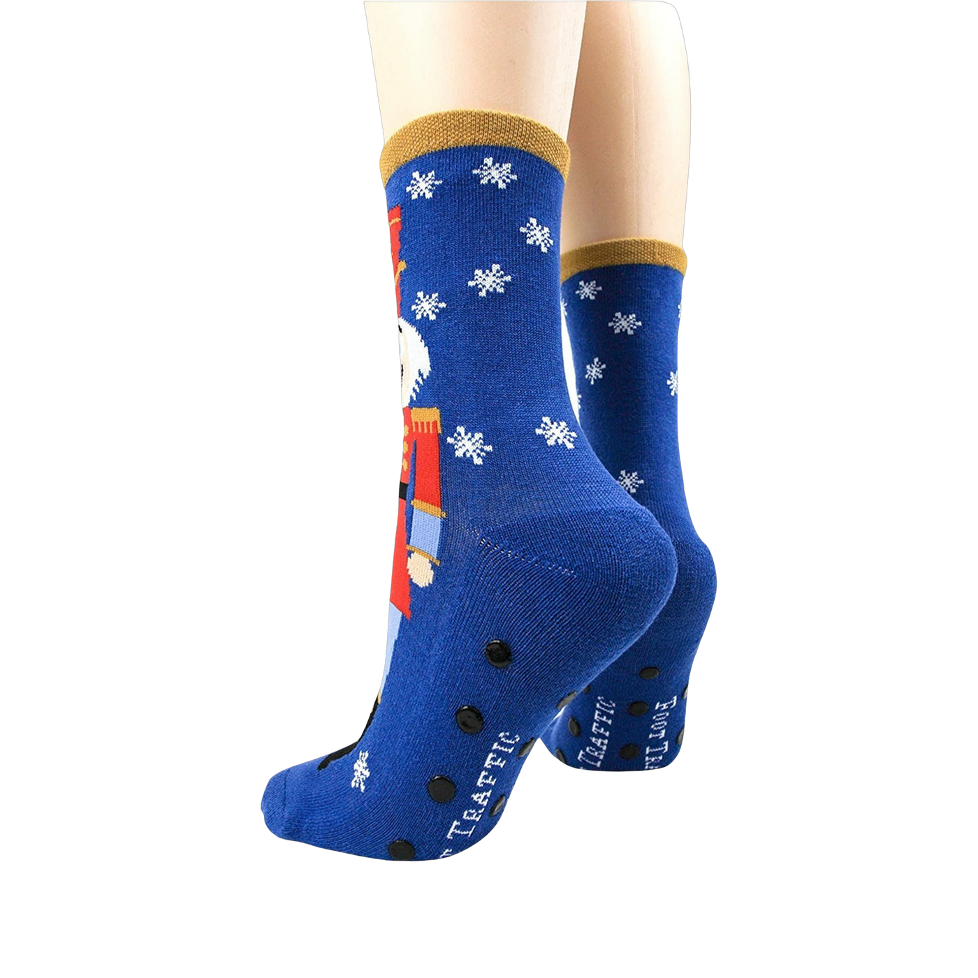 Back view of the socks, highlighting the non-slip grips.