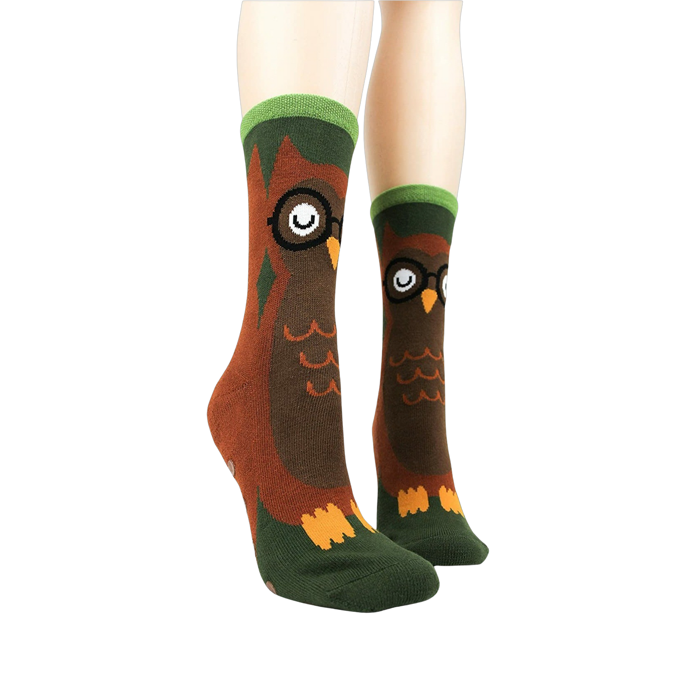 Lifestyle shot showing the socks on a model's feet.