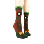 Lifestyle shot showing the socks on a model's feet.