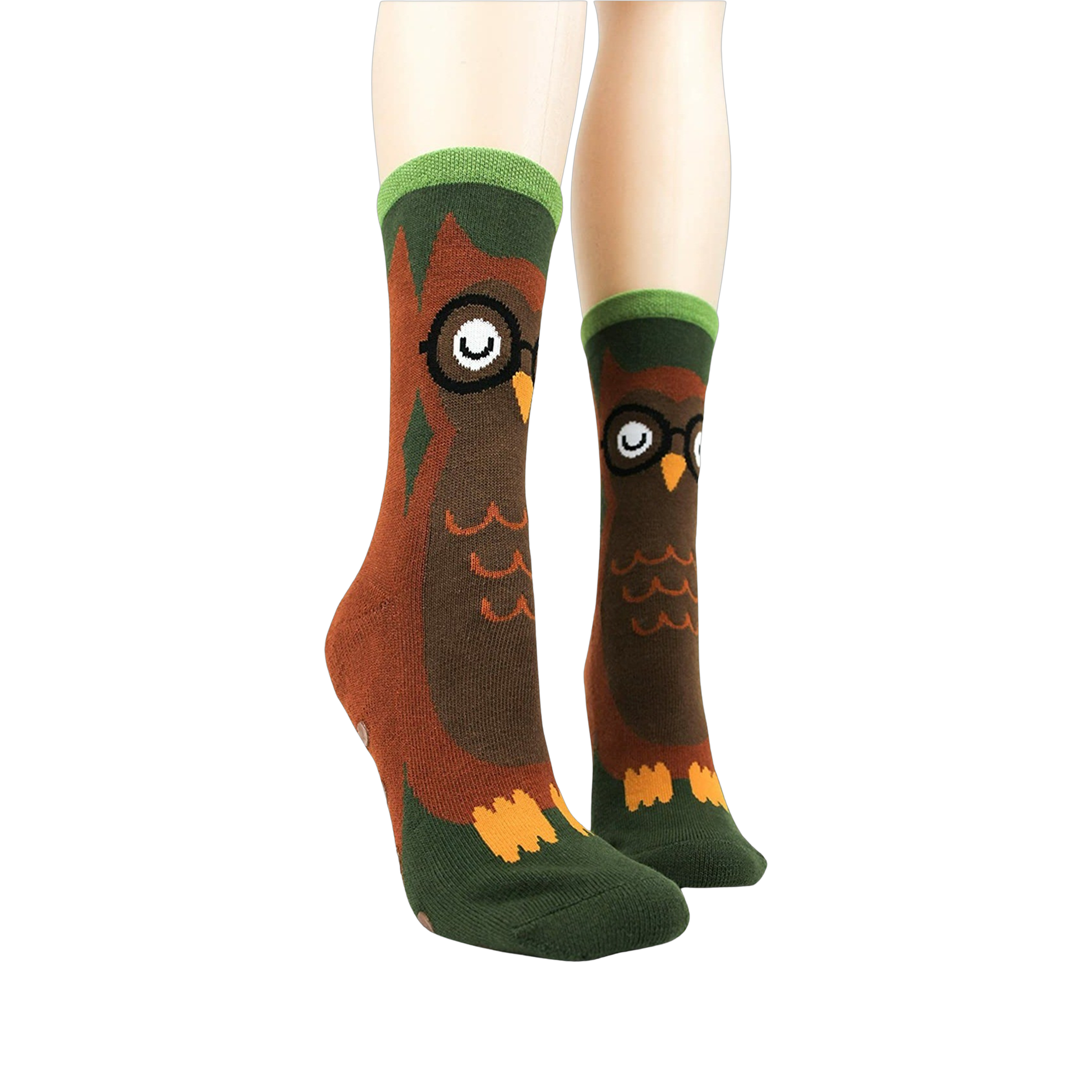 Lifestyle shot showing the socks on a model's feet.