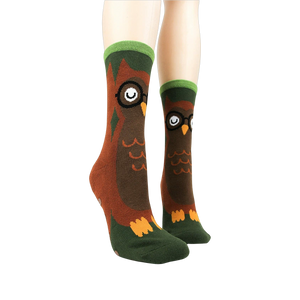 Lifestyle shot showing the socks on a model's feet.