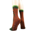 Back view of socks on a model showing the non-skid grip.