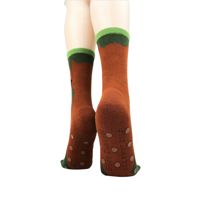 Back view of socks on a model's feet showcasing the grip