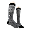 Pair of 'I'm the Coach' socks on a mannequin, showing the full design.