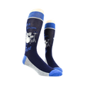 Lifestyle shot of two 'Drum Set' socks on a mannequin, showing the full design.
