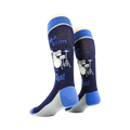 Rear view of two 'Drum Set' socks on a mannequin, showcasing the back of the sock design.