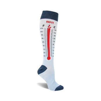 thermometer medical themed womens white novelty knee high socks