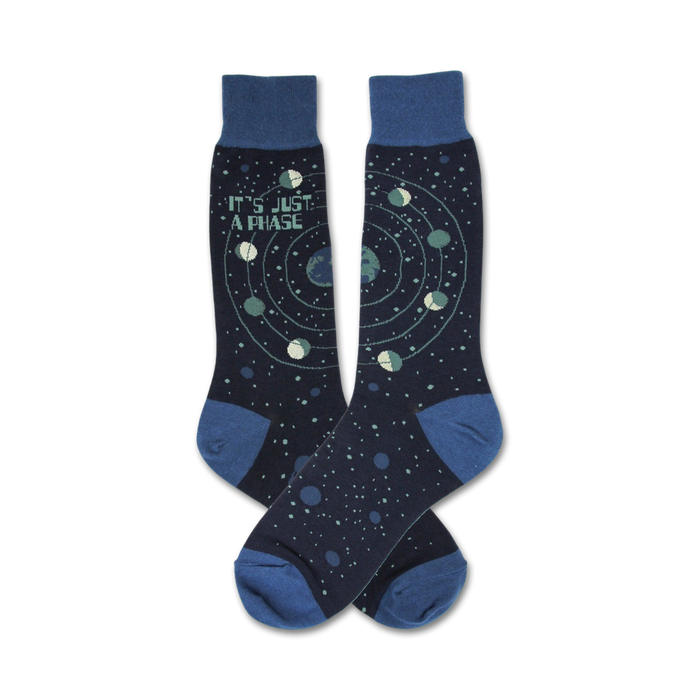 men's novelty socks with solar system print and 