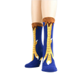 Close-up view of the socks showing the detail of the chicken feet design.