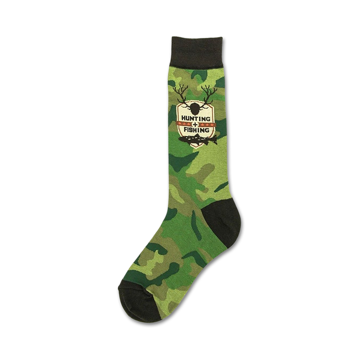 brown deer head patch on crew socks with 